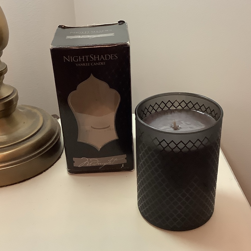 Yankee Candle NightShades Dark Gray/Black Midnight Pillar Candle DISCONTINUED